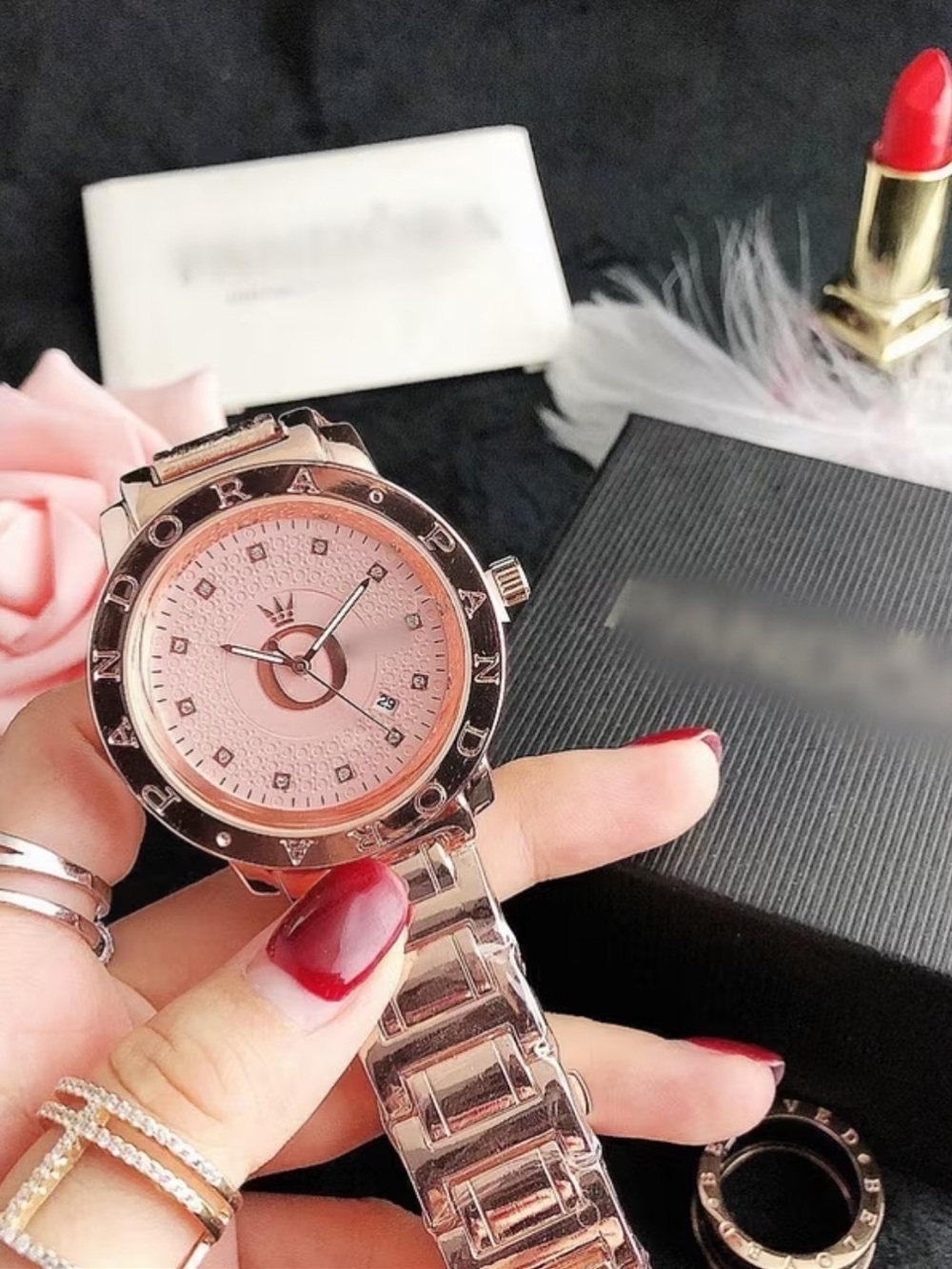 Pandora Rose Gold and Pink Women's Bracelet Watch